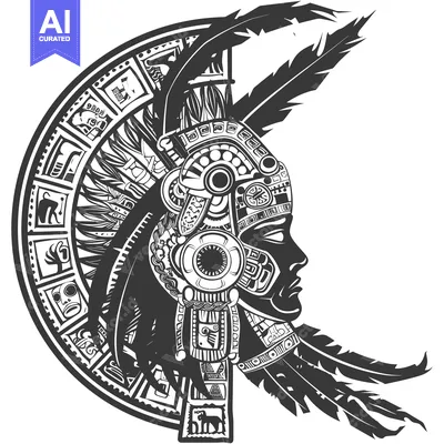 Popular premium asset: Aztec Warrior Profile with Feathers and Calendar