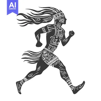Popular premium asset: Aztec Warrior Running with Flamboyant Hair