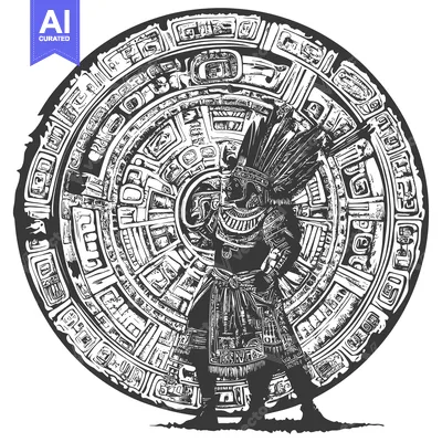 Popular premium asset: Aztec Warrior Standing Before a Circular Design