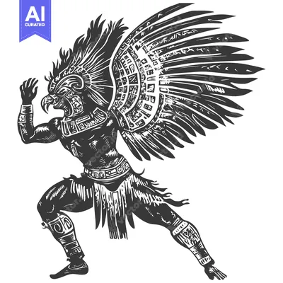 Aset premium populer: Aztec Warrior with Feathered Headdress and Wings