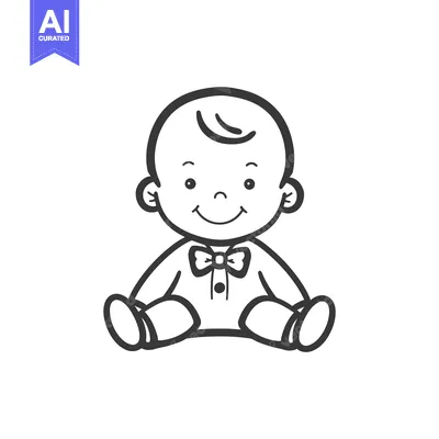 Aset desain premium: A Cute Baby Boy Wearing a Bow Tie Smiling Happily