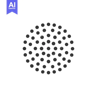 Aset premium populer: Dense Circle of Dark Gray Dots on White Background, Minimalist Design