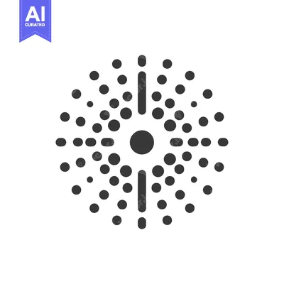 Aset desain premium: Abstract Circular Dot Pattern: Symmetrical Radiating Design in Gray