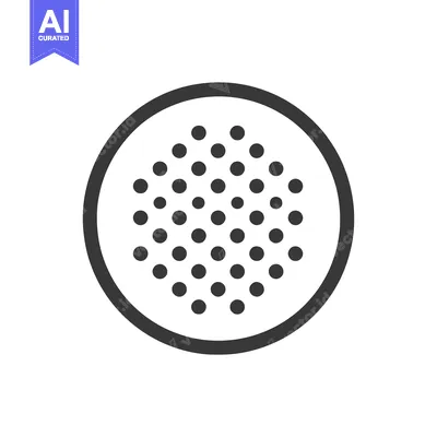 Aset desain premium: Geometric Circle Pattern: Array of Dots within a Circular Frame, Minim