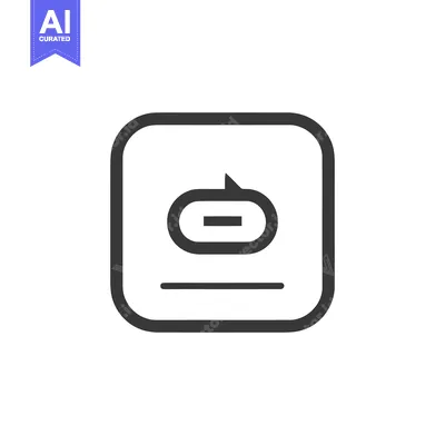 Aset premium populer: Minimalist Chat Icon: Rounded Square with Speech Bubble and Text Line