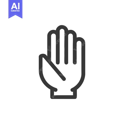 Premium design asset: Bold Outline of a Hand: Symbolic Gesture on White Background