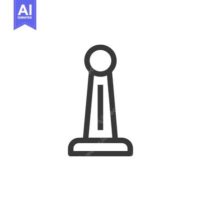 Premium design asset: Minimalist Chess Pawn Icon: Bold Outline on White Background