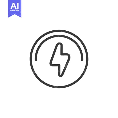 Aset premium populer: Minimalist Lightning Bolt Icon in Circle, Energy Symbol, Clean Design
