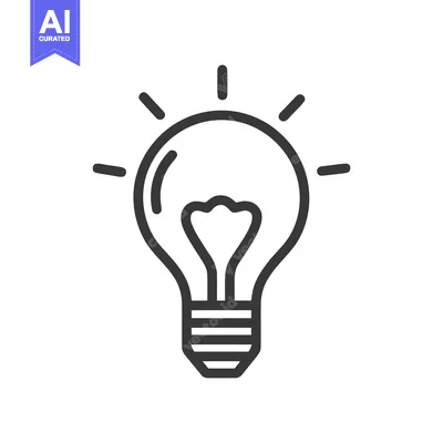 Aset desain premium: Minimalist Lightbulb Icon: Idea Generation and Innovation Concept