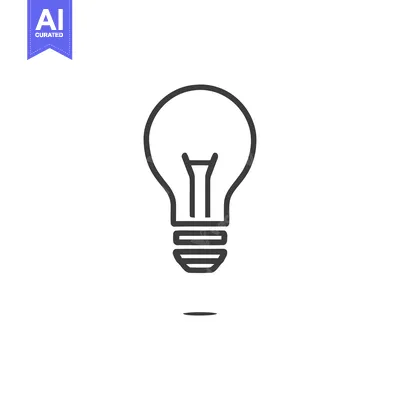 Aset desain premium: Minimalist Light Bulb Icon: Idea, Innovation, and Energy Symbol