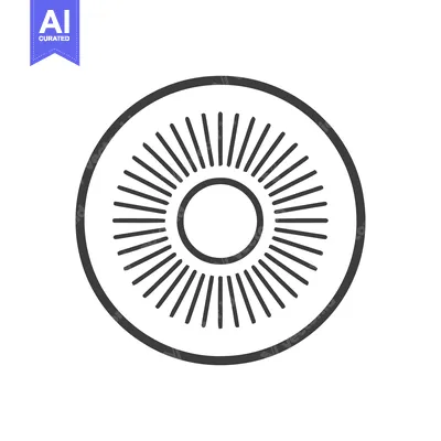 Popular premium asset: Minimalist Sunburst Icon: Circular Design with Radiating Lines on Whit