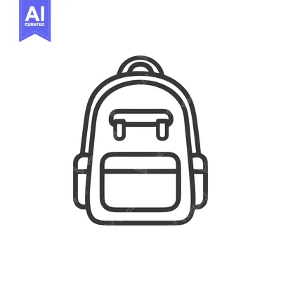 Premium design asset: Minimalist Backpack Icon: Simple Line Art Design for Education and Tra