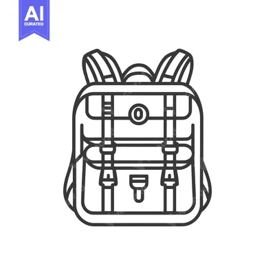 Premium design asset: A detailed graphic depiction of a classic backpack illustration