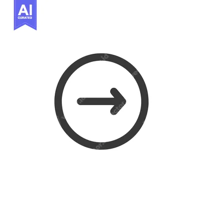 Premium design asset: Simple Dark Gray Right Arrow Inside Circle Icon on White Background