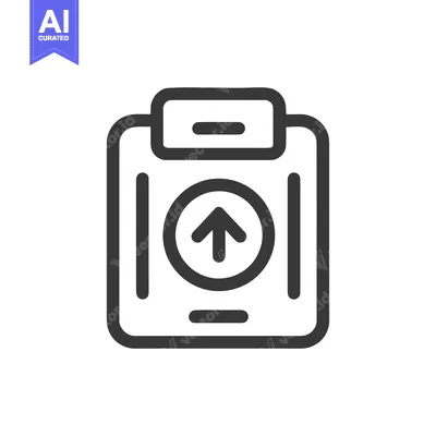 Premium design asset: Upload Icon on Clipboard, Simple Outline Style, Isolated