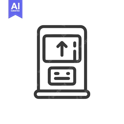 Premium design asset: Stylized Elevator Icon with Up Arrow and Floor Indicator, Bold Outline