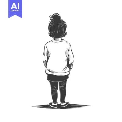 Back View of a Girl with a Bun in Her Hair