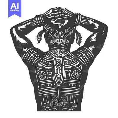 Popular premium asset: Back View of a Person with Tribal Tattoos