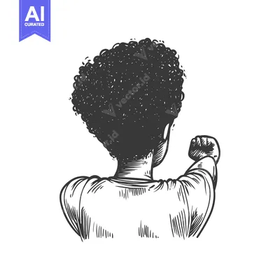 Aset premium populer: Back View Sketch of a Person with a Fist Raised