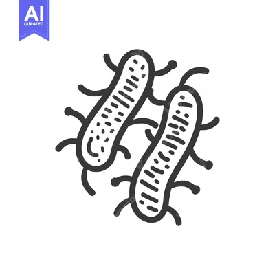 Two microscopic stylized rod shaped organisms with multiple appendages
