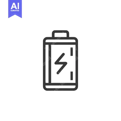 Premium design asset: Minimalist Battery Icon with Lightning Bolt, Energy Symbol