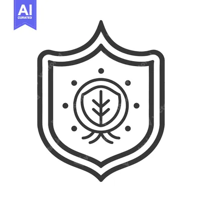Aset premium populer: Shield symbol with leaf illustration representing environmental protec