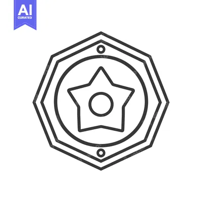 Aset premium populer: An abstract black and white star symbol inside a geometric shape