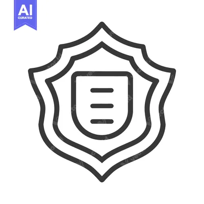 Aset premium populer: A simple shield icon with three lines and a border