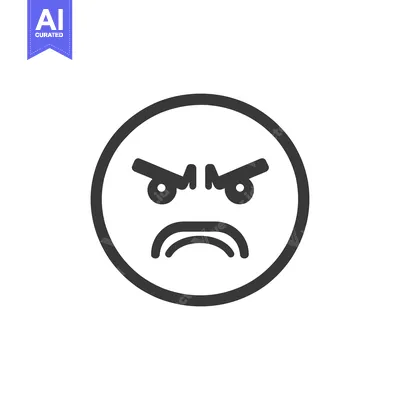 Premium design asset: An animated round emoji expressing an intense emotion of anger