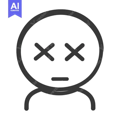 Aset premium populer: Simple illustration depicting a person with eyes crossed and mouth shu
