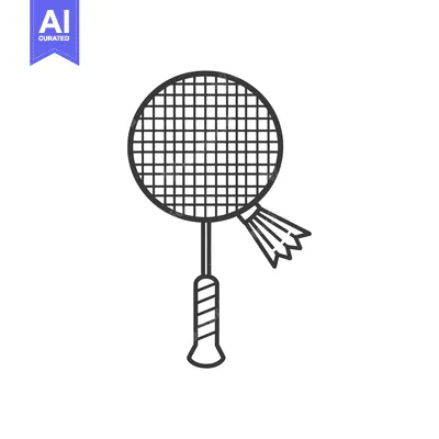 Premium design asset: Badminton racket and shuttlecock icon