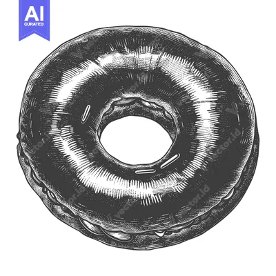 Aset premium populer: A delicious donut image showing a close up detail