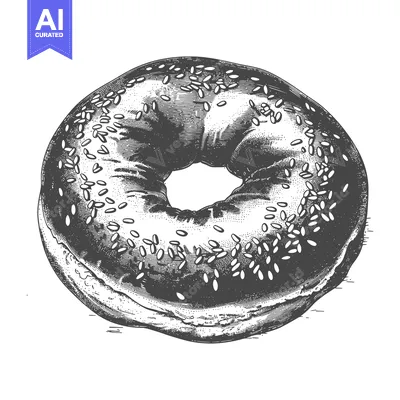 Popular premium asset: A sesame seed covered bagel is a delicious baked good