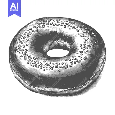 Popular premium asset: A bagel donut that is a food item illustration