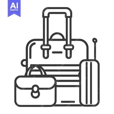 Aset premium populer: Three pieces of luggage ready for transportation and travel
