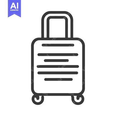 Popular premium asset: This image shows a line drawing of a wheeled suitcase