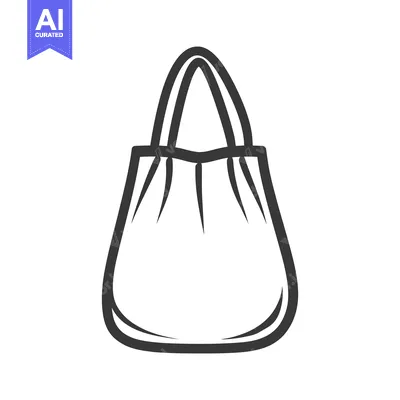 Aset desain premium: A simple illustration of a handle bag in monochrome style