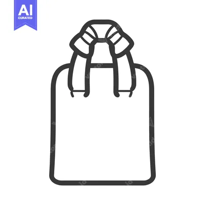 Aset premium populer: Simple outline illustration of a grocery or shopping bag