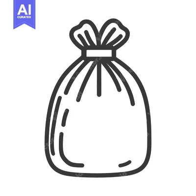 Premium design asset: A sealed tied bag filled with something unknown inside