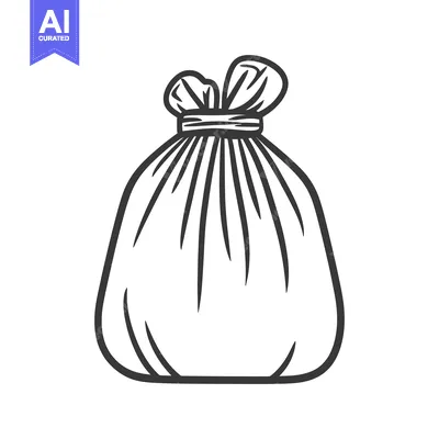 Aset premium populer: Simple monochrome image of a tied up plastic bag