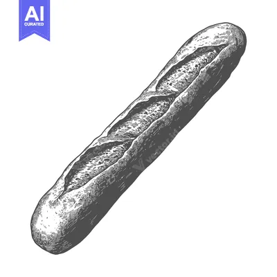 Popular premium asset: Freshly baked baguette bread displays fine detail with the whole white
