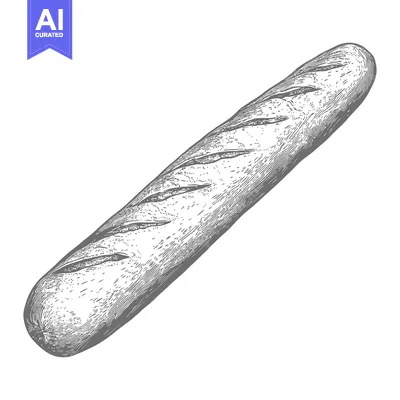 Aset premium populer: An illustrated loaf of bread ready for breakfast or lunch