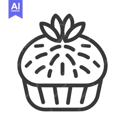 Aset premium populer: A delicious looking cupcake featuring some beautiful edible decoration
