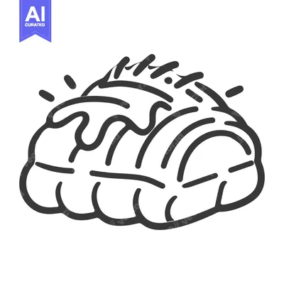 Aset premium populer: A simple line drawing of a delicious pastry dessert item