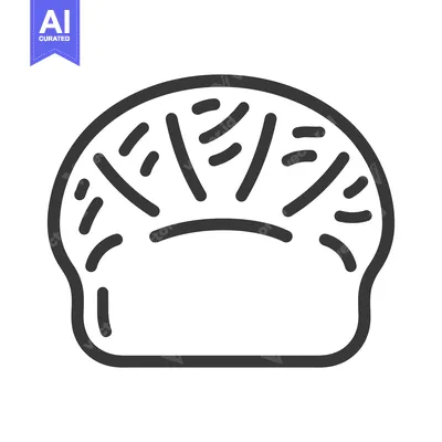 Popular premium asset: Simple grayscale illustration of a dumpling or similar food item