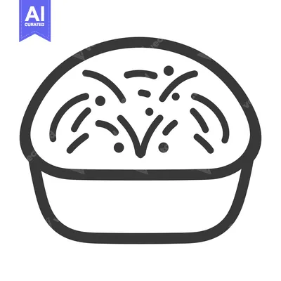 Aset desain premium: Simple black and white image of a pie or baked dish
