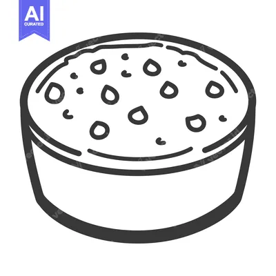 Aset premium populer: A round bowl containing some grainy dish of unknown ingredients