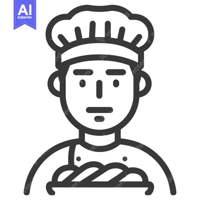 Popular premium asset: A chef holding a platter of freshly baked bread in his hands