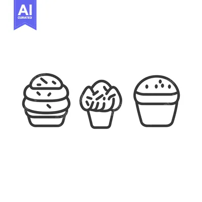 Popular premium asset: Three different cupcake designs are displayed in a row on white