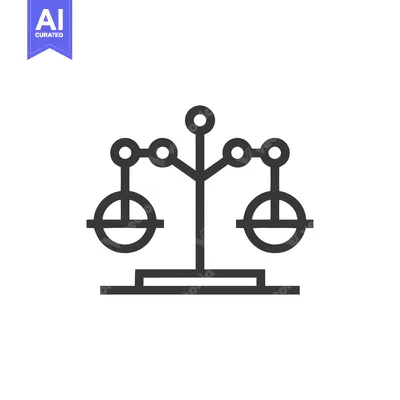 Aset premium populer: Minimalist Scales of Justice Icon: Balance, Law, and Fairness Symbol